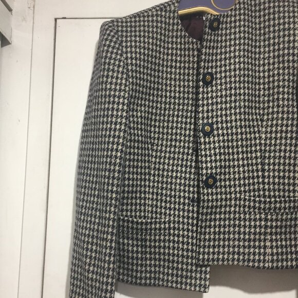 VINTAGE RENA ROWAN WOOL BLEND PLAID JACKETS SIZE 10 - Picture 7 of 10